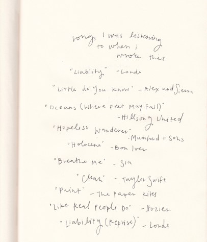 Songs I Was Listening to When I Wrote Waves